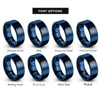font options for inside engraving on blue circuit board pattern rings