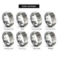 font options for inside engraving on gray circuit board pattern rings
