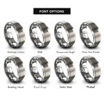 font options for inside engraving on silver circuit board pattern rings