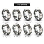 font options for inside engraving on grey circuit board pattern rings