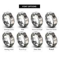 font options for inside engraving on grey circuit board pattern rings