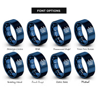 font options for inside engraving on blue circuit board traces rings