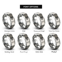 font options for inside engraving on grey circuit board traces rings