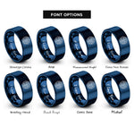 font options for inside engraving on blue circuit brain rings