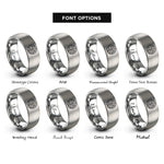 font options for inside engraving on silver circuit brain rings
