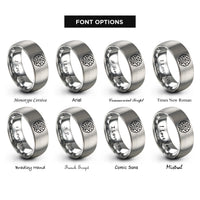 font options for inside engraving on gray circuit brain rings