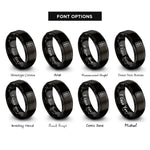 font options for inside engraving on black circuit breaker rings