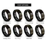 font options for inside engraving on gunmetal & black circuit breaker rings
