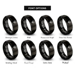 font options for inside engraving on black circuit heart rings