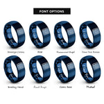 font options for inside engraving on blue circuit maze rings