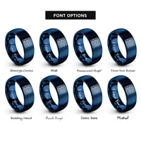 font options for inside engraving on blue circuit maze rings