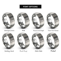 font options for inside engraving on grey circuit maze rings