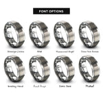 font options for inside engraving on grey circuit maze rings