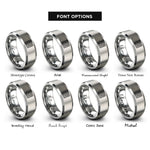 font options for inside engraving on grey circuit maze rings