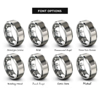 font options for inside engraving on grey circuit maze rings