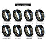 font options for inside engraving on gunmetal & blue circuit maze rings