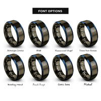 font options for inside engraving on gunmetal & blue circuit maze rings