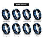 font options for inside engraving on blue & gray circuit trace rings