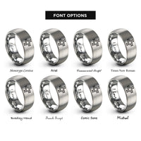 font options for inside engraving on grey circuit trace rings