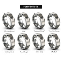 font options for inside engraving on gray circuit trace rings
