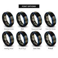 font options for inside engraving on gunmetal & blue circuit trace rings