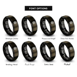 font options for inside engraving on gunmetal & black circular labyrinth rings