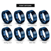 font options for inside engraving on blue circular postmark rings
