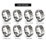 font options for inside engraving on gray circular postmark rings