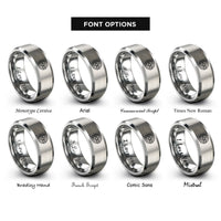 font options for inside engraving on grey circular postmark rings