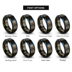 font options for inside engraving on gunmetal & blue circular postmark rings