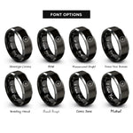 font options for inside engraving on black & grey circular saw blade rings