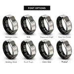 font options for inside engraving on black & grey circular saw blade rings