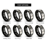 font options for inside engraving on black & grey circular saw blade rings