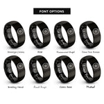 font options for inside engraving on black circular saw blade rings