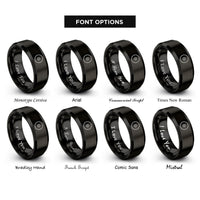 font options for inside engraving on black circular saw blade rings