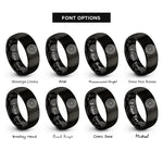 font options for inside engraving on black circular saw blade rings