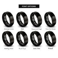 font options for inside engraving on black circular saw blade rings