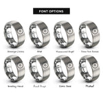 font options for inside engraving on gray circular saw blade rings