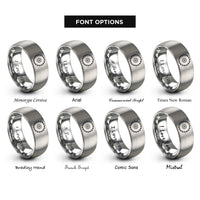 font options for inside engraving on gray circular saw blade rings