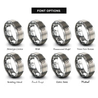 font options for inside engraving on silver circular saw blade rings