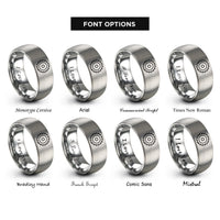 font options for inside engraving on gray circular saw blade rings