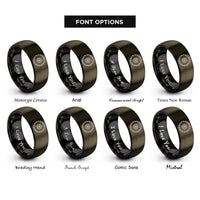 font options for inside engraving on gunmetal & black circular saw blade rings