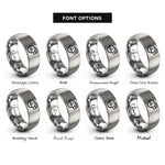 font options for inside engraving on gray circular saw rings