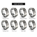 font options for inside engraving on grey circular saw rings