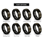 font options for inside engraving on gunmetal & black circular saw rings