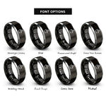 font options for inside engraving on black & gray citrus press rings