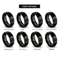 font options for inside engraving on black citrus press rings