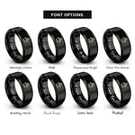 font options for inside engraving on black citrus press rings