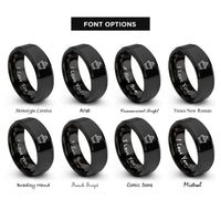 font options for inside engraving on black citrus press rings