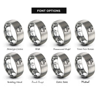 font options for inside engraving on gray citrus press rings